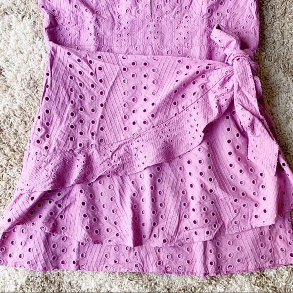 Dolan Pasty Eyelet Wrap Cap Sleeve Mini Dress - Picture 4 of 8